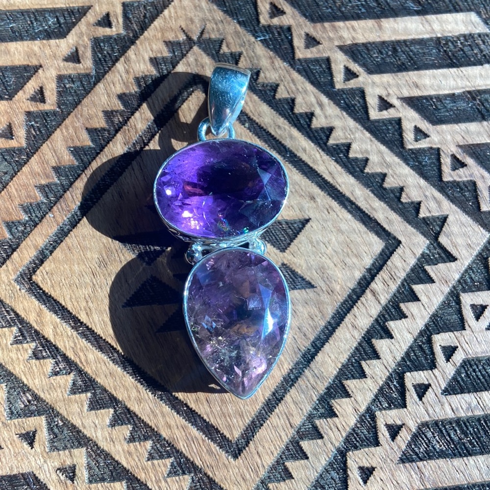 Amethyst & Ametrine 925 Sterling Silver pendant